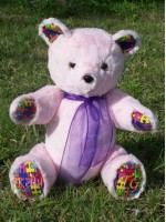 Lucy | Custom Teddy Bear designed to represent awareness colors for conditions