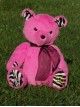 Savannah | Hot pink custom teddy bear with zebra print accents