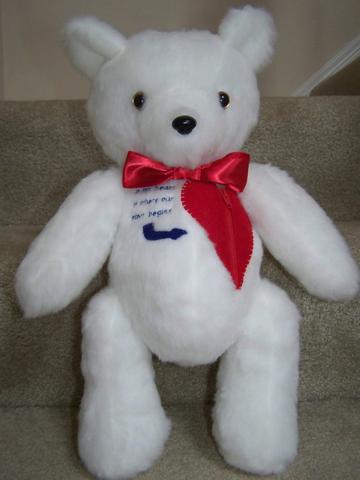 Proposal Bear is a custom handmade teddy bear