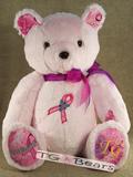 Handmade teddy bear to raise breast cancer awareness and supports National Breast Cancer Foundation