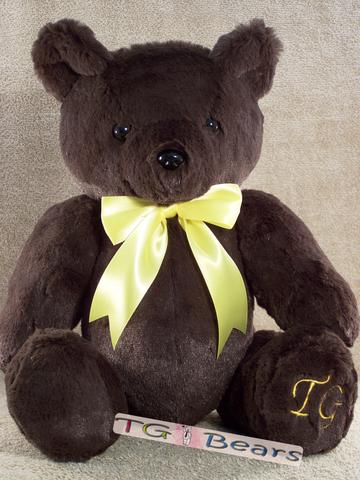 William Bear with a yellow ribbon