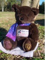 Allie | Custom Teddy Bear designed for Epilepsy Connection to promote epilepsy awareness