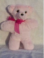 Little Cherry | Small handmade teddy bear in soft pink fur