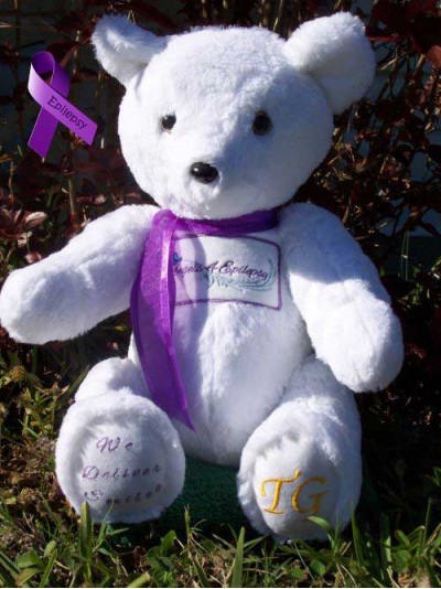 Jamie | Custom teddy bear designed for Angels4Epilepsy