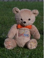 Matthew | Custom handmade teddy bear created for cureAHC - Alternating Hemiplegia of Childhood