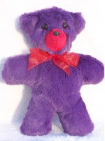 Little Valentine | Small handmade teddy bear in violet with red accents