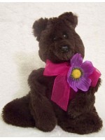 Violet | Custom girly teddy bear with big flower decoration