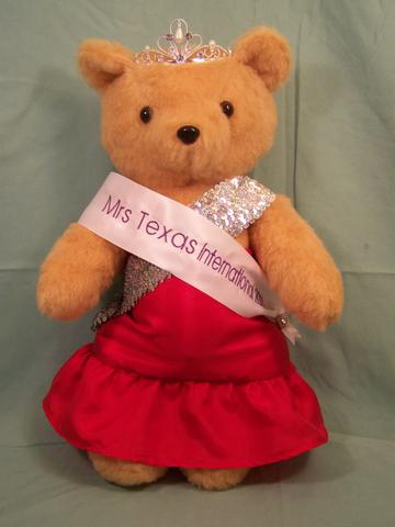Pageant Bear created for Angelique Hoover, Mrs Texas International 2011