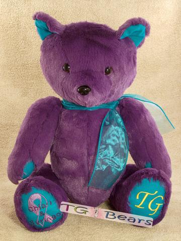 Handmade teddy bear raising Chiari Malformations awareness